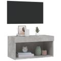 vidaXL TV skrinka s LED svetlami betónovo sivá 60x30x30 cm
