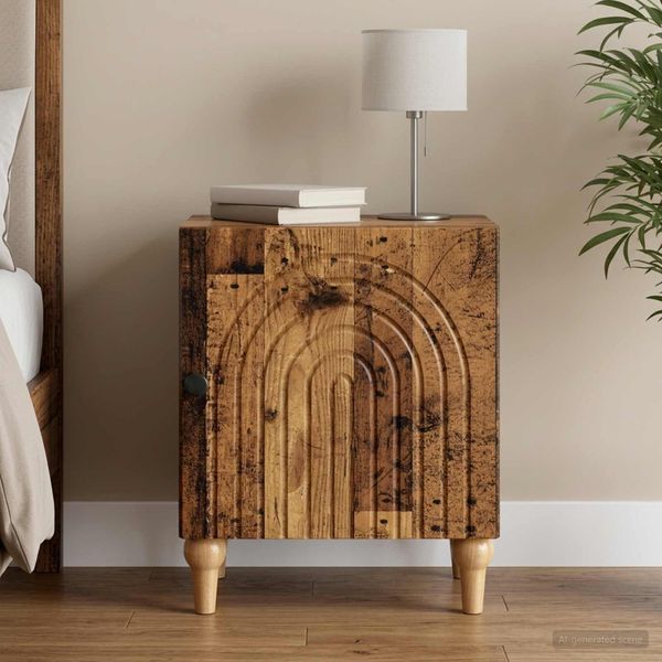 vidaXL Nočný stolík Staré drevo 43 x 34,5 x 50 cm Kompozitné drevo
