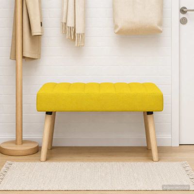 vidaXL Pruhovo prešitá lavica Svetložltá 80 x 40 x 46 cm Látka