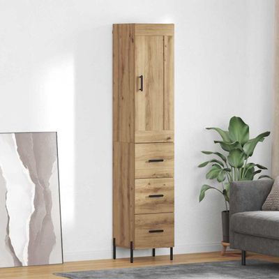 vidaXL Highboard Remeselný dub 34,5 x 34 x 180 cm Kompozitné drevo