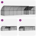 vidaXL Klietka pre sliepky 4 ks Strieborná 800 x 200 x 200 cm