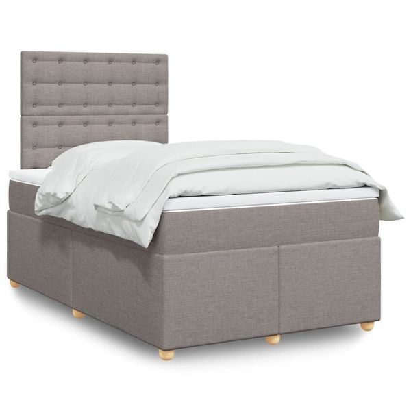 vidaXL Boxspring posteľ s matracom sivohnedý 120x200 cm látka