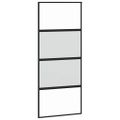 vidaXL Posuvné dvere čierne 90x205 cm tvrdené sklo a hliník