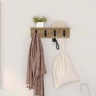 vidaXL Vešiak na stenu Nástenný Remeselný dub 40 x 10,5 x 10,5 cm