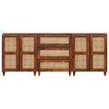 vidaXL Komoda set 3 ks 180 x 33 x 75 cm Masívne mango drevo Hnedá