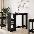 vidaXL Barový stôl s policami čierny 101x40x103,5 cm kompozitné drevo