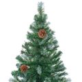 vidaXL Umelý vianočný stromček s 300 LED-i Zelená 180 cm PVC a oceľ