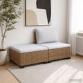 vidaXL 2 ks Ratanový lounge set s vankúšmi GENDT Prírodný ratan
