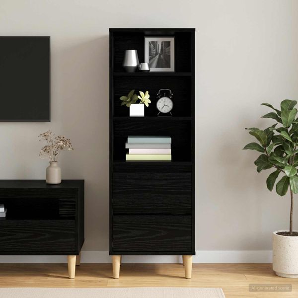 vidaXL Highboard Čierny dub 40 x 36 x 110 cm Kompozitné drevo