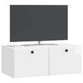 vidaXL Nástenná TV skrinka 78,5 x 41 x 30 cm Biela s vysokým leskom