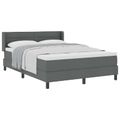 vidaXL Posteľ s pružinovým rámom Tmavo šedá 200 x 140 cm látka