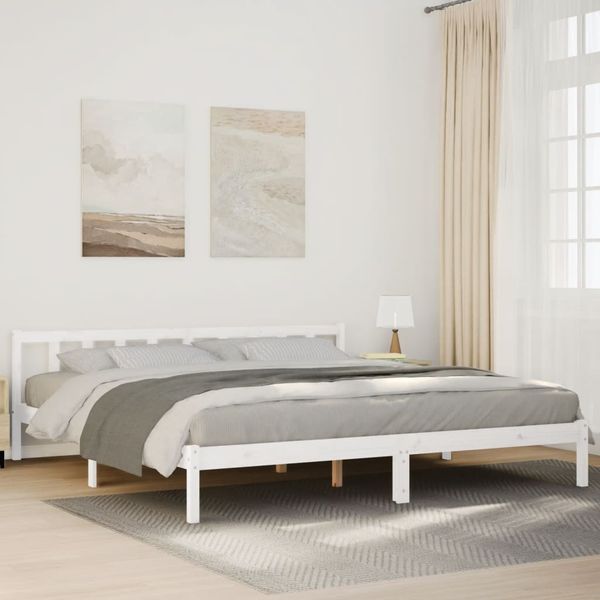 vidaXL Extra dlhá posteľ bez matraca biela 180x210 cm masívna borovica