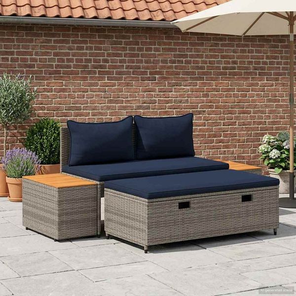 vidaXL Záhradná súprava gaučov 4 -Seater 4 pcs 55 x 30 x 39 cm