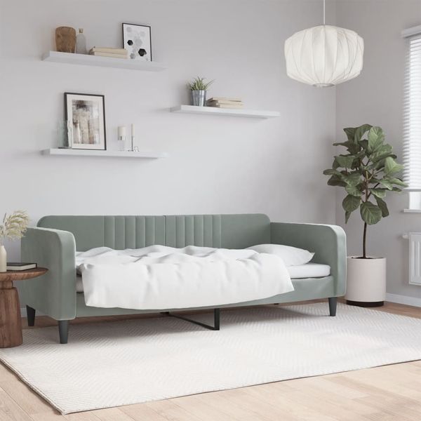 vidaXL Posteľný rám bledosivý 80x200 cm zamat