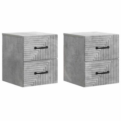 vidaXL Nástenná nočná skrinka 2 pcs Betónovo sivá 34,5 x 33 x 40 cm