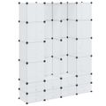 vidaXL Modulárna skrinka s 18 priečinkami, biela 37x146x180,5 cm