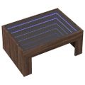 vidaXL Konferenčný stolík s nekonečnými LED hnedý dub 70x50x30 cm