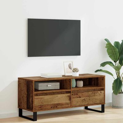 vidaXL TV skrinka so zásuvkou Staré drevo 100 x 34,5 x 44,5 cm