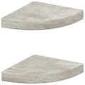 vidaXL Nástenné rohové police 2 ks betónové sivé 25x25x3,8 cm MDF