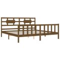 vidaXL Posteľný rám s čelom medovo-hnedý 200x200 cm masívne drevo