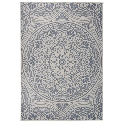 vidaXL Vonkajší koberec s plochým tkaním 160x230 cm modrý vzorovaný