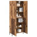 vidaXL Highboard Staré drevo 69,5 x 34 x 180 cm Kompozitné drevo