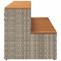 VidaXL vírivka Step svetlosivá 100x50x50,5cm polyratan a akácia