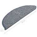 vidaXL Kobercové nášľapy na schody 15 ks modré 56x17x3 cm