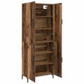 vidaXL Highboard Staré drevo 69,5 x 34 x 180 cm Kompozitné drevo