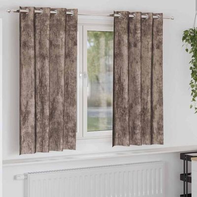 vidaXL Sametové závesy 2 pcs Kapučínová 175 x 140 cm Zamat