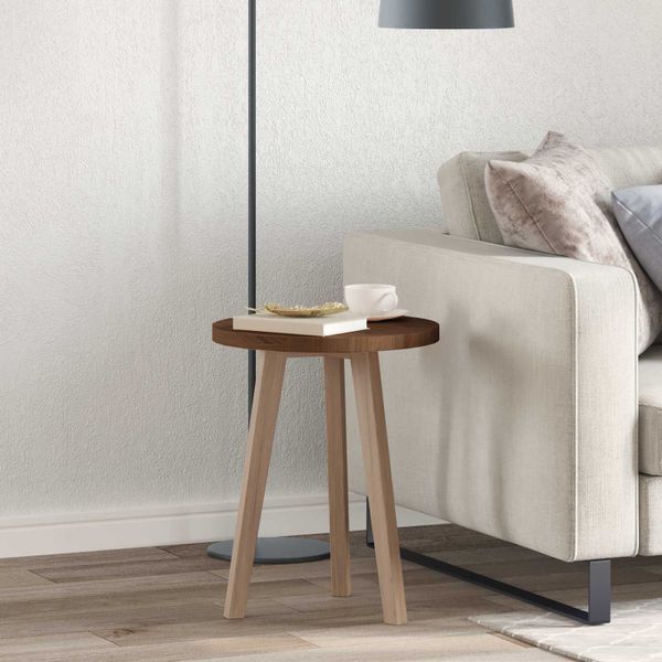 vidaXL Vrchná doska Tmavohnedá Ø 50 x 2,5 cm Masívne dubové drevo