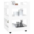 vidaXL Kuchynský vozík lesklý biely 60x45x80 cm spracované drevo