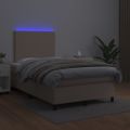 vidaXL Boxspring posteľ matrac a LED kapučínová 120x200 cm umelá koža