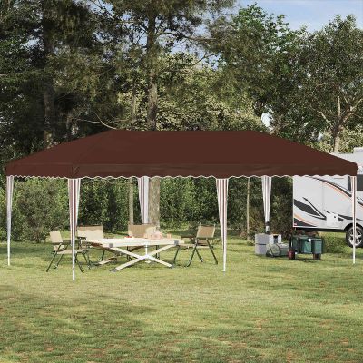 vidaXL Prístrešok na párty 575 x 290 x 245 cm Hnedá