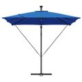 vidaXL Slnečník 249 x 249 x 250 cm Polyester a hliník Azurblue
