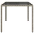 vidaXL Záhradný stôl 150x90x75 cm tvrdené sklo a polyratan sivý