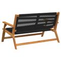 vidaXL Záhradný nábytok Čierna 122 x 78 x 73 cm Pevné akáciové drevo