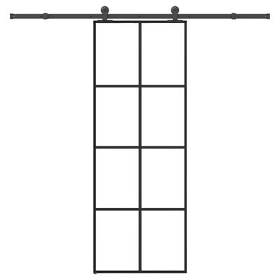 vidaXL Posuvné dvere s kovaním 76x205 cm ESG sklo a hliník