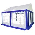 vidaXL Záhradný stan, PVC 3x4 m, modro biely
