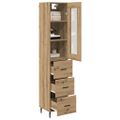 vidaXL Highboard Remeselný dub 34,5 x 34 x 180 cm Kompozitné drevo