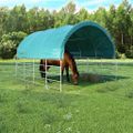 vidaXL Prístrešok pre dobytok PVC 3,7x3,7 m zelený