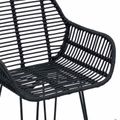 vidaXL Barová stolička 2 ks Čierna 55 x 52 x 105 cm Ratan a železo