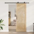 vidaXL Posuvné dvere Prírodná a čierna 83 x 232 cm Borovicový masív