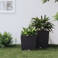 vidaXL Kvetináč s vyberateľnou vložkou antracitový 21 / 32 l PP Rattan