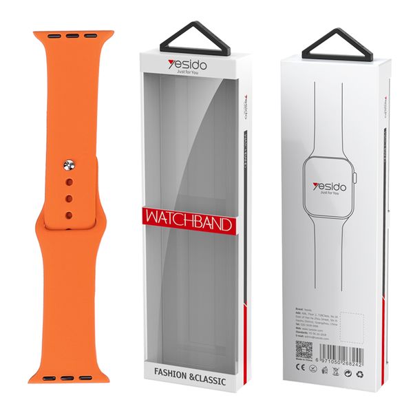 YESIDO WB44 SILICONE STRAP FOR iWATCH S 42/44/45 (97+118) #10 ORANGE