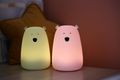 Detská dotyková lampa Veľký medvedík Fialový