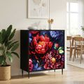 vidaXL Servírovacia skriňa KIEL Čierny dub 69 x 33 x 76 cm