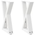 vidaXL Nohy konferenčného stolíka 2 ks biele 28x(42-43,3) cm oceľové