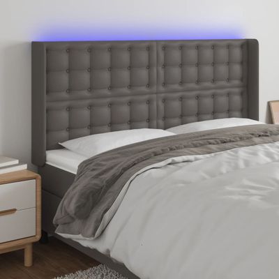 VidaXL Čelo postele sivé 163x16x118/128 cm umelá koža