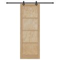 vidaXL Posuvné dvere Prírodná a čierna 83 x 232 cm Borovicový masív